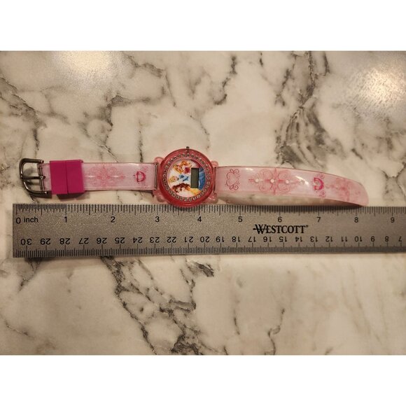 Disney Princess Girls Pink Digital Watch With Rhinestone Bezel & Printed Band - Picture 6 of 6